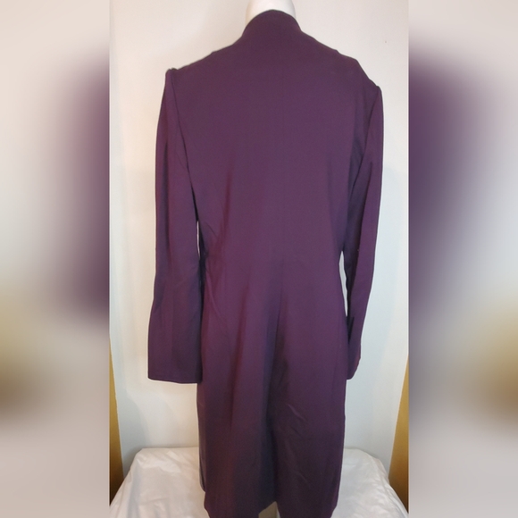 CALVIN KLEIN-size 10-long jacket- vegan suede leather faux leather- Lining - Picture 4 of 6